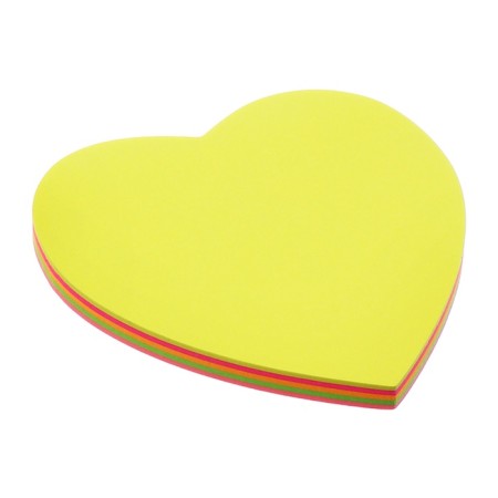 Block with a sticky edge "Heart" 50 sheets, fluorescent 5 colors-3
