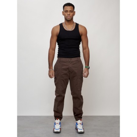 Cargo jeans men, size 44, brown color