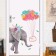 Interior plastic sticker "Elephant with balls" 60x90 cm