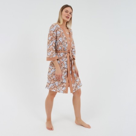 Female homemade set (robe/shirt), beige color, size 46