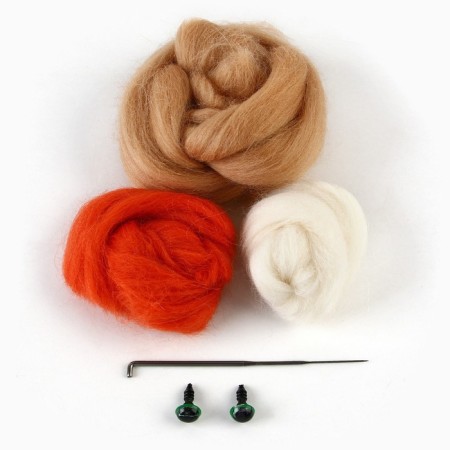 Set for creativity. Wool toy "Bunny with carrots"-3