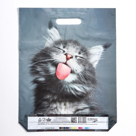 Package "Cat", polyethylene with a cut pen, 30x40 cm, 50 μm-1