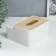 Casket plastic d/napkin+stand "Scandinavian style" white 10x17.5x17.5 cm