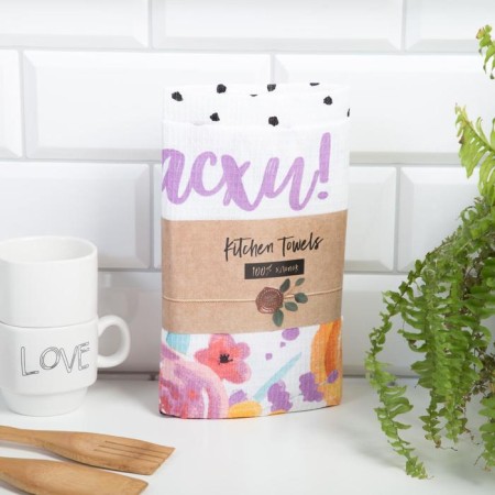 Set of kitchen towels of the Dolyana Easter miracle 35x60cm-2 pcs, 100% HL, waffle 160 g/m2-1