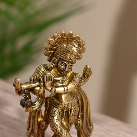 Souvenir "Krishna" Brass 10 cm-1