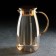 Magistro Golden Glass Set for Drinks, 5 objects: Bench 1.8 liters, 4 circles 300 ml, Golden color
