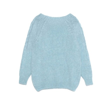 Female jumper from voluminous yarn CONTE Elegant, size XS, Pastel Blue color-3