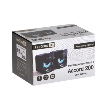 Computer speakers 2.0 Exegate Accord 200, 2x3W, USB, backlight, black-7