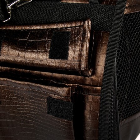 Bag - animal transport, semicircular, artificial leather, 40 x 20 x 27 cm, brown-4