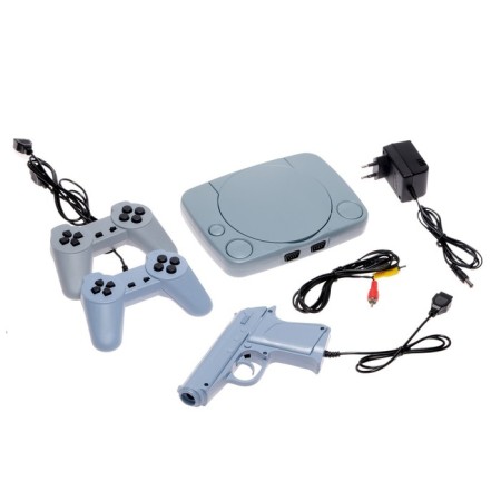 Game console Luazon Man Game-3, 8 bits, 2 joysticks and a pistol, 22 games, gray-1