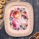 Zhostovsky tray "roses", white, with author’s painting, 24x20 cm