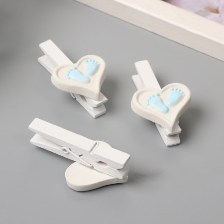Decor for creativity tree "Procher. Heart with legs" Blue set 3 pcs 1.7x3x5 cm-2