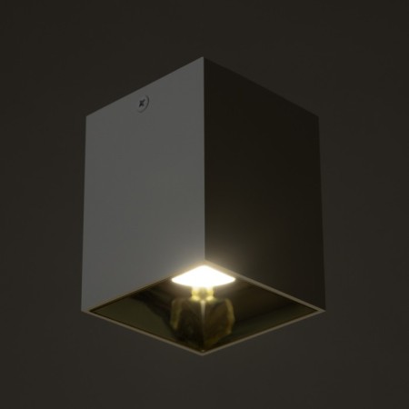 Lamp "Cube" LED 4000K 10W DIM220 white gold 7.5x7.5x9.5cm-2