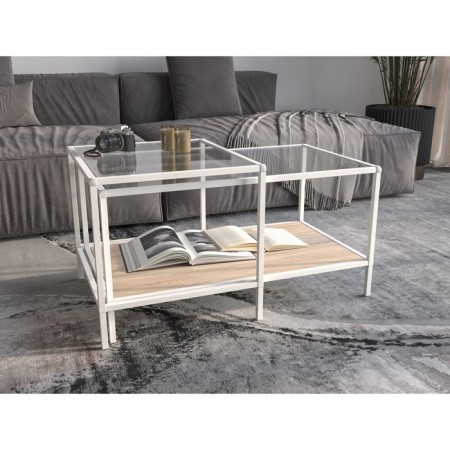 Table Journal duet, 941 (488) x488 (544) x457 (500), white muar/oak sonoma/glass-4