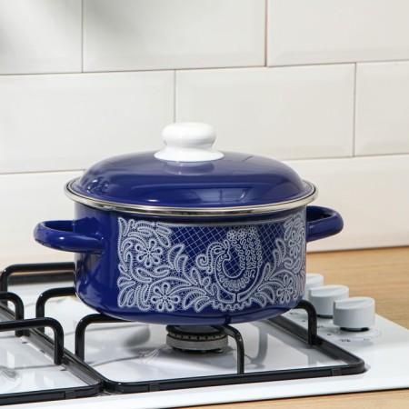 Poster "Vologda Lace", 3 l, enameled cover, induction, blue color-4