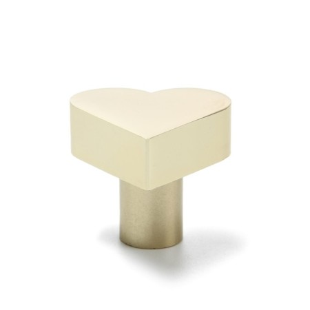 Furniture button “Heart” handle, satin gold color-2