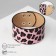 Bracelet Skin "Safari" Leopard, wide, black pink color, 23.5 cm