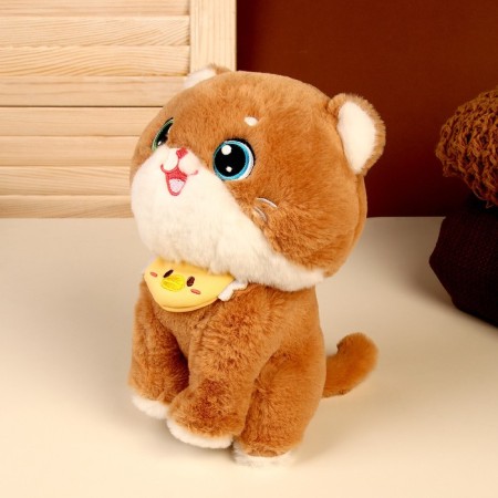 Soft toy "cat", size 21 cm, beige color-1