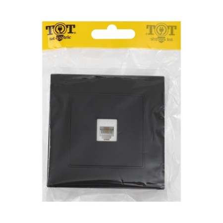 Single single glossy glass telephone socket, hidden, glass, black-4