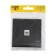 Single single glossy glass telephone socket, hidden, glass, black