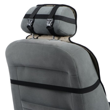 A cape on the seat "Alcantara" 140 x 52 cm, black with a red line-3