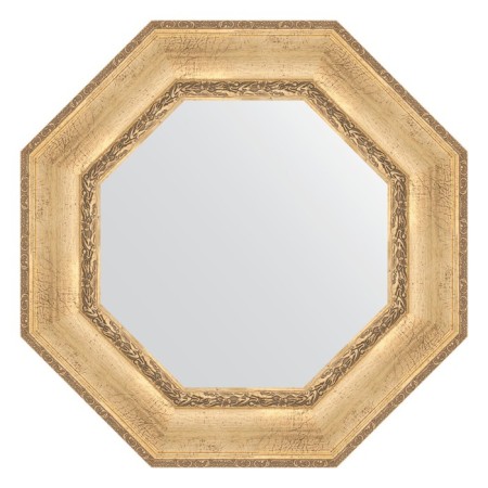 Mirror in a baguette frame, aged silver with an ornament of 120 mm, 67x67 cm