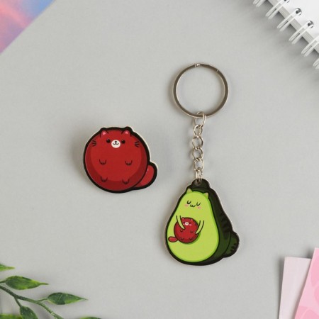Gift set "Avocado" icon + keychain, 6.8 x 10.5 cm.-2