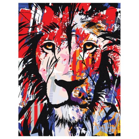Picture on numbers on the black canvas "Leo", 30 × 40 cm