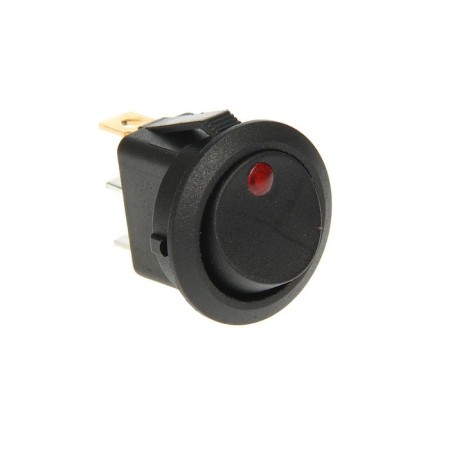 Clivant switch Rexant RWB-215, Round, 12 V, 16A (3C), On-OFF, black, with red under