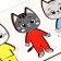 Wooden puzzle for children. Repeat on the sample of the "cats"