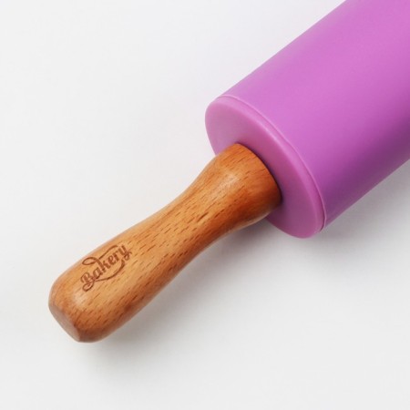 Rockbrush Bakery, 31 x 4 cm, silicone, wood, purple color-1