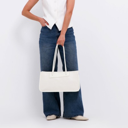 Bag Female Tout with zipper, white color-6