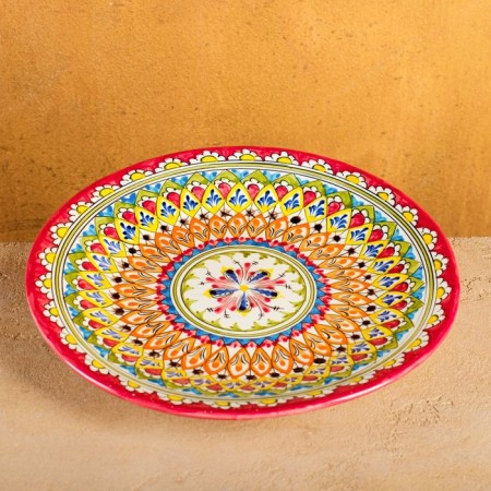 Plant of Rishtan ceramics "Patterns", 28 cm, multi -colored mix