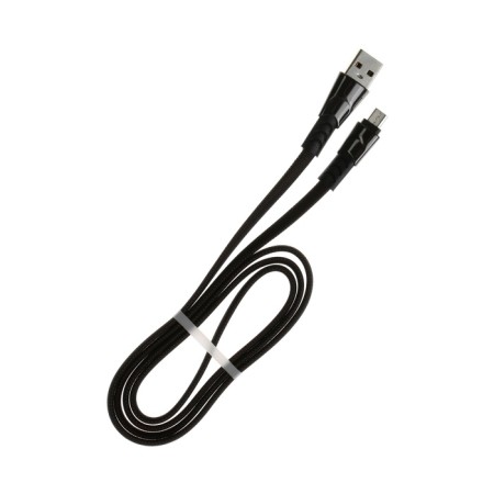 Microusb cable - usb, 2.4 a, braid fabric, flat, 1 meter, black-2