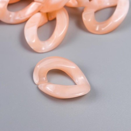 Decor for creativity Plastic "Ring for the chain" Pastel peach set 25 pcs 2.3x1.65 cm-1