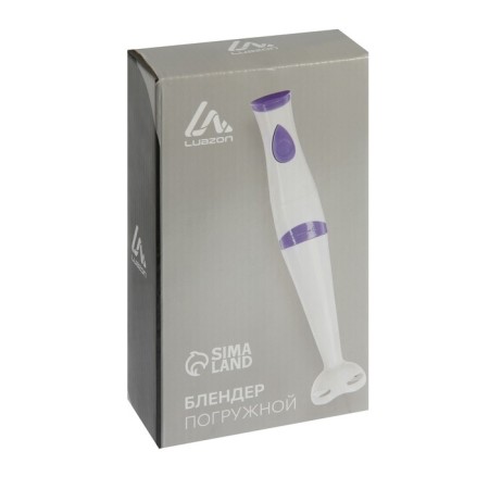 Luazon LBR-23 blender, submersible, 250 watts, 1 speed, white-violet-4