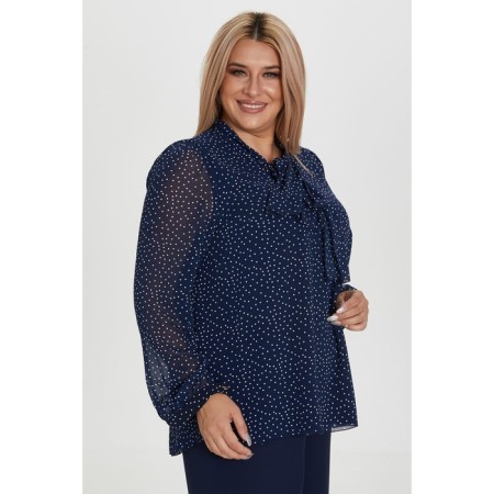 Female blouse, size 52, dark blue color-2
