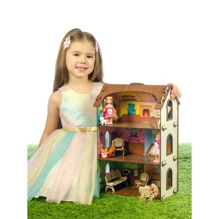 Wooden house with colored wallpaper "Loli"-3