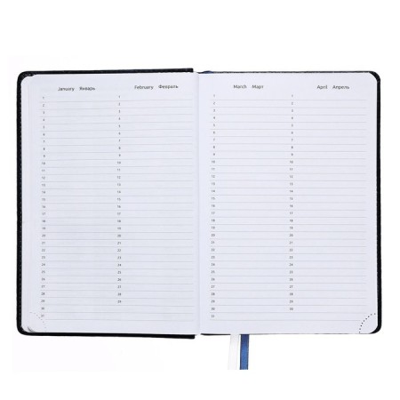 Diary Initiated A5 160 sheets attomex.croco, solid cover of artificial leather with foam rubber, 2 lies, block 70 g/m2, blue-5