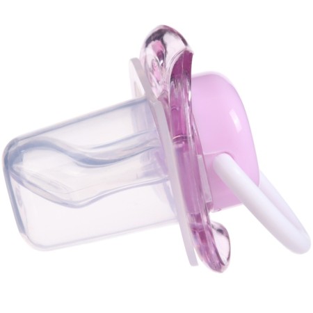 Nipple - orthodontic dummy, silicone, +6 months, with a cap, purple color-5