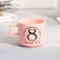 Tea couple ceramic "March 8", mug 150 ml, saucer 17.5x8 cm, pink color