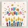 A plate of a disposable square paper "Happy Birthday!" cake