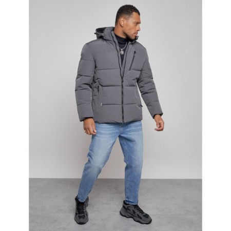 Male Winter jacket, size 58, dark gray color-11