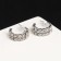Earrings with rhinestones "Antiquity" double, white color in silver