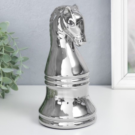 Souvenir Ceramics "Chess Figure. Horse" silver 20.5x10x10 cm-3