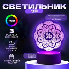 Светильник "Узор" LED RGB от сети 9,5х13х17 см RISALUX
