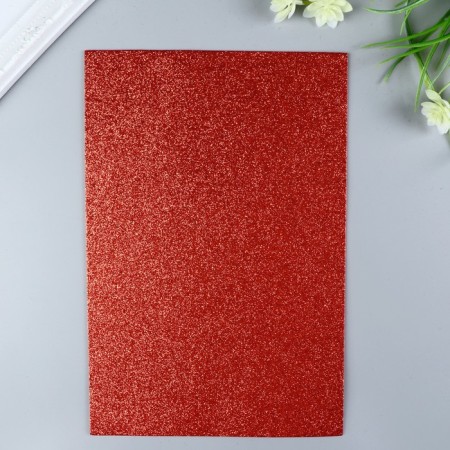Foamiran glitter Magic 4 Hobby 2 mm cent. red, 20x30 cm