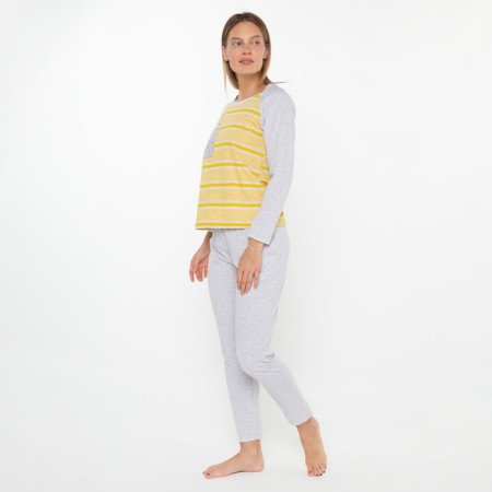 Homemade kit (longshille/pants), yellow color, size 48-4