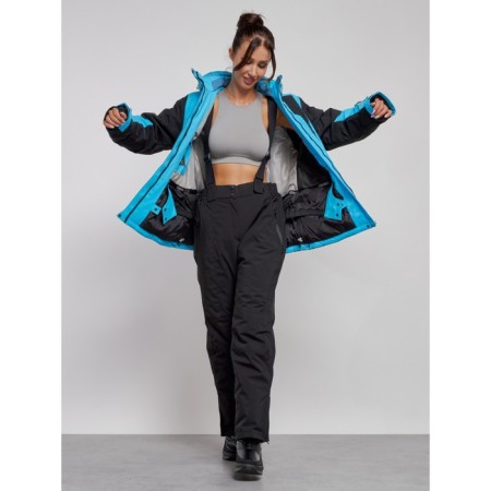 Ski costume female winter, size 52, blue color-8