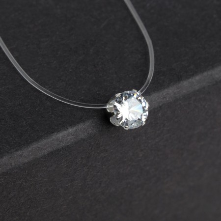 Piece "on the fishing line" large bead, white color in silver, 30 cm